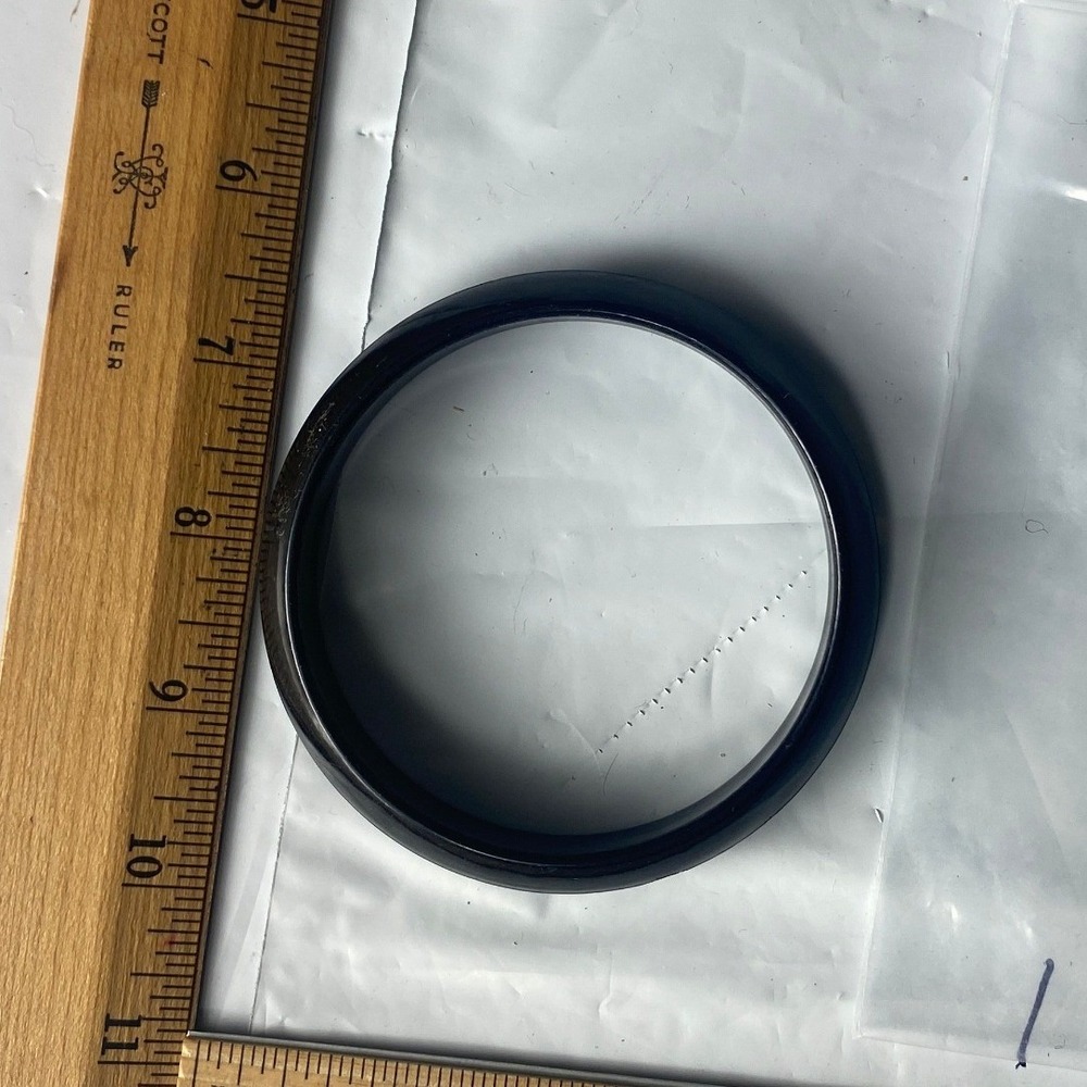 Black Bangle Bracelet Simple Classic Minimalist Round Hoop‎